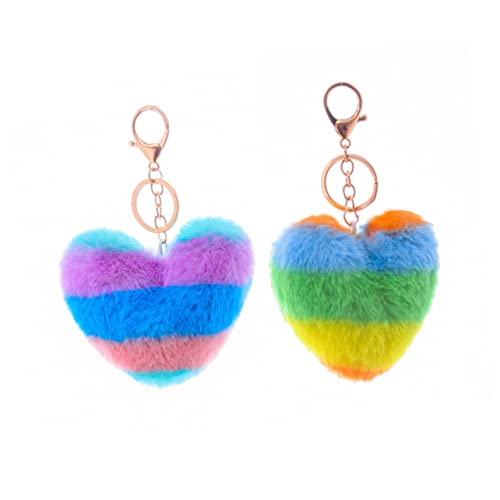 VALICLUD 4stücke Plüsch Herz Schlüsselanhänger Stylische Schlüsselhalter Und Dekoration Für Taschen Rucksäcke Und Für Mädchen Und Frauen von VALICLUD