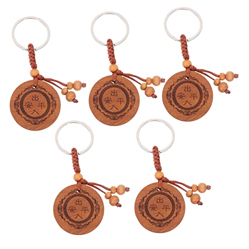 5 Stück EIN Schlüsselanhänger Schlüsselanhänger Autoschlüssel Schlüsselanhänger Geprägter Schlüsselanhänger Vintage Schlüsselanhänger Autoschlüsselhalter Holz VALICLUD von VALICLUD