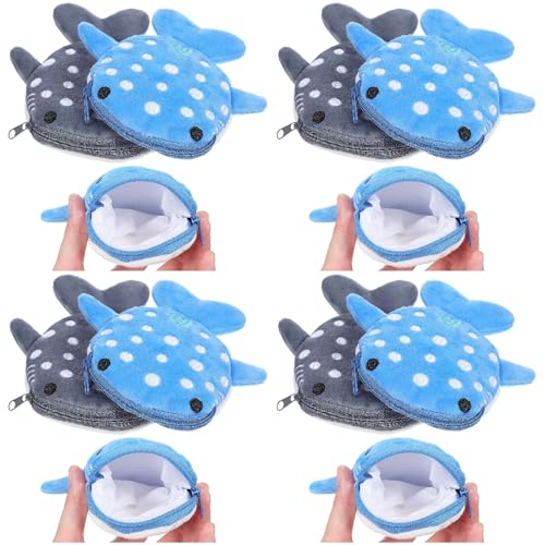 8 Stück Plüsch-Münztasche für Kinder, Motiv: Hai, Blau + Grau, Mini-Make-up-Tasche, niedliche Münzgeldbörse, Geldbörsen für Jungen, Plüsch, Kleingeld, Geldbörsen für Schlüssel, Geldbörse, kleine 8 Stück Plüsch-Münztasche für Kinder, Motiv: Hai, Blau + Grau, Mini-Make-up-Tasche, niedliche Münzgeldbörse, Geldbörsen für Jungen, Plüsch, Kleingeld, Geldbörsen für Schlüssel, Geldbörse, kleine von VALICLUD