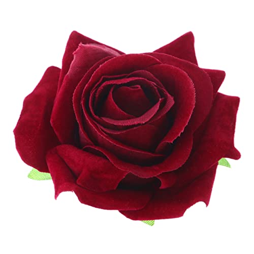 VALICLUD 2 1 künstliche blumen haarspange Mama Geschenk Broschennadel für Damen rote Haarklammer Rosenbrosche Haarspange mit Rosenblüten Metall Zubehör Haarring Stift Mädchen Blumenclip von VALICLUD