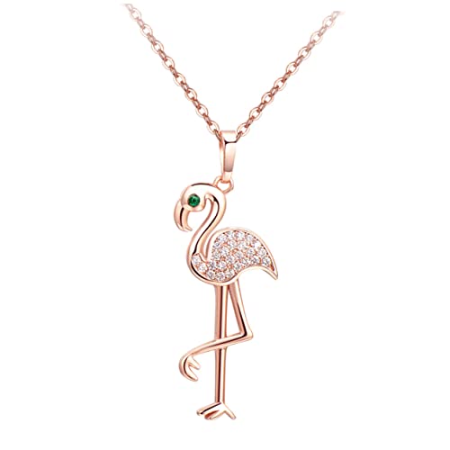 VALICLUD 1stück Flamingo Halskette Roségold Elegante Mode Für Frauen Für Partys Geburtstage Und Alltag Leicht Und Komfortabel Einzigartiges Tierdesign von VALICLUD