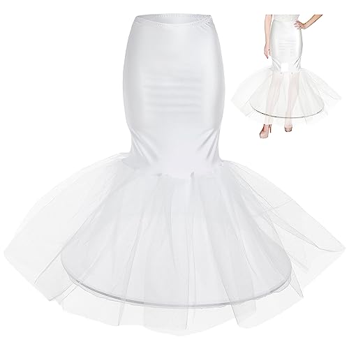 Slip Rock Pettipants Hochzeitskleid Hoop Mode Weiß Unterrock Fischschwanz Dame Taille Tasche Hüfte Unterrock Braut Brautkleid Petticoat Hoop Rock Meerjungfrau (95 cm), weiß, von VALICLUD