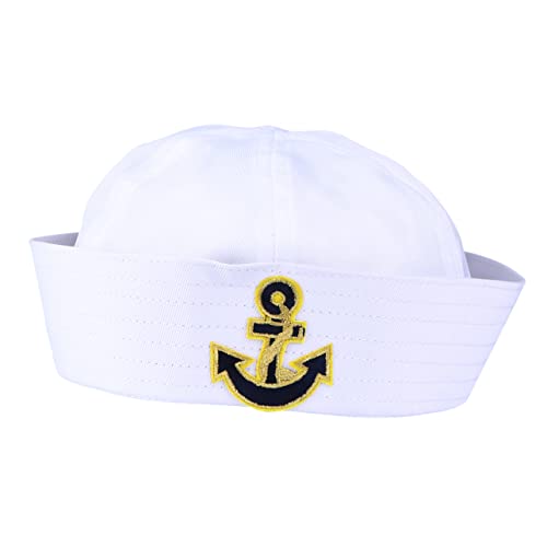 VALICLUD 1 PC Marine Matrosenhut Partyhüte Piratenkleid Kostüm Matrosenhut Seemütze Marine Matrosenkappe Marinehut Kapitänshut Matrosenzubehör Nautischer Matrosenhut Matrosenpartyhut Stoff von VALICLUD