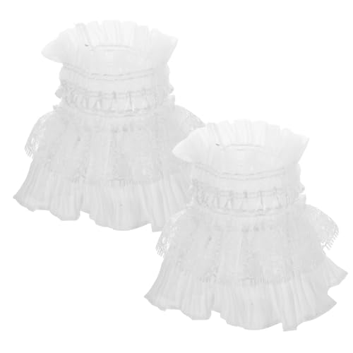 VALICLUD Fake Armstulpen Für Damen Abnehmbare Spitze Handgelenksmanschetten Für Hochzeit Party Kostüme Stilvolle Rüschen Ärmel Zubehör Komfortabel Atmungsaktiv von VALICLUD