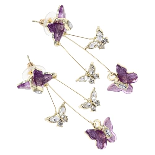 VALICLUD 1 Paar Amethyst Schmetterlings Ohrringe Modische Ohrringe Einzigartige Ohrringe Ohrstecker Damen Schmuck Ästhetische Ohrringe Ohrstecker Für Damen Ohrringe Für Damen von VALICLUD