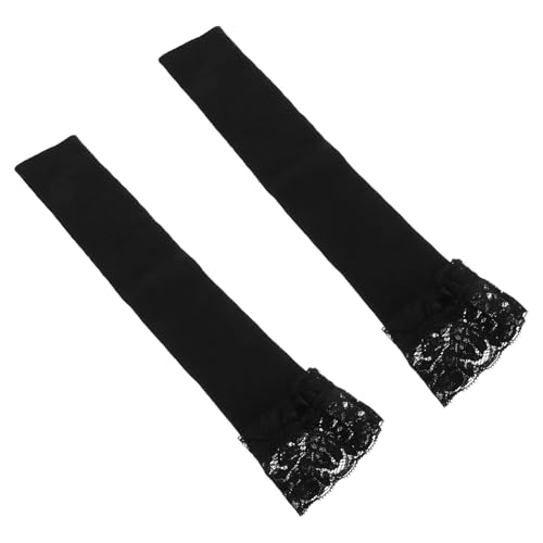 VALICLUD 1paar Lange Fingerlose Spitzenhandschuhe Für Damen Elegante Schwarze Armstulpen Aus Hochwertigem Strick Mit Abnehmbaren Ärmeln Für Wintermode Hochzeiten Und Partys von VALICLUD