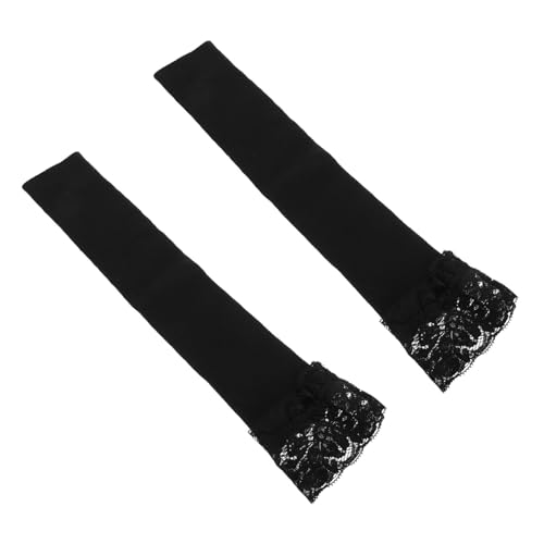 VALICLUD 1 Paar Armbezüge Aus Spitze Spitzenhandschuhe Damen Modehandschuhe Schwarze Spitzenärmel Fingerlose Spitzenhandschuhe Für Damen Halte Deine Arme Warm Armwärmer Black Polyester von VALICLUD