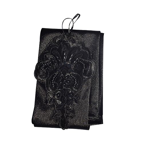 VALICLUD 1 Paar Ballhandschuhe Vintage-handschuhe Lange Flapper-handschuhe Frauen Schwarze Spitzenhandschuhe Weiße Fäustlinge Schleier Retro Braut Als Dekoration Hochzeit Henne Black Satin- von VALICLUD