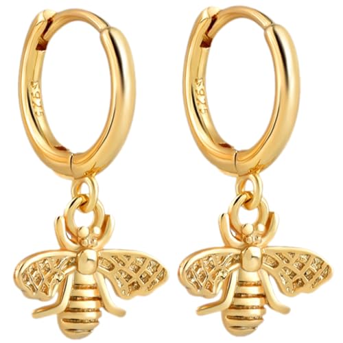 VALICLUD 1 Paar Bienen Ohrringe Bienen Schlüsselanhänger Bienen Ohrhänger Zierliche Goldene Ohrringe Biene Partygeschenke Geschenke Creolen Ohrringe Schmuck Retro Ohrhänger von VALICLUD