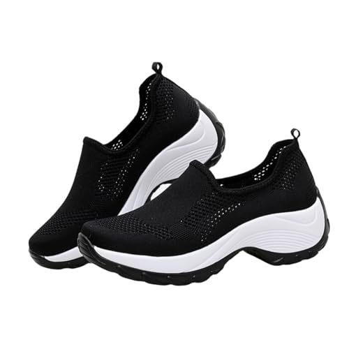 VALICLUD 1 Paar Damenschuhe mit Luftkissen heizlùfter fronleichnam sneakersocken leichte Sportschuhe turnschläppchen Schwimmbad sportlich Zehe Straße Outdoor-Sneaker Trainingsschuhe Black von VALICLUD