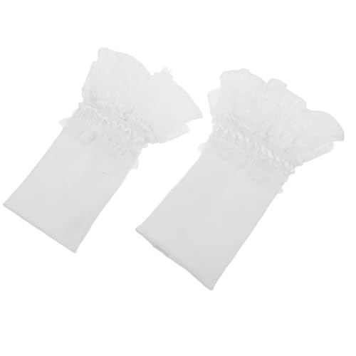 VALICLUD 1 Paar Fake-manschetten Aus Spitze Abnehmbare Aufkleber Wäscheklammern Spitzendekoration Gleichgewichtsausrüstung Revers Brosche Kleidung Wasserdichte Heckklappe Polyester Weiß von VALICLUD