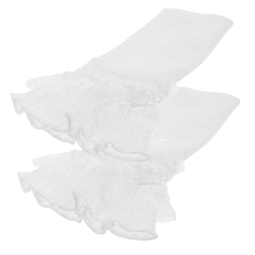 VALICLUD 1 Paar Fake-manschetten Aus Spitze Einzelne Stifte Temperament Gefälschte Manschetten Verdickte Aufkleber Hochzeitszubehör Fake-ärmeldekoration Anstecknadeln Polyester Weiß von VALICLUD