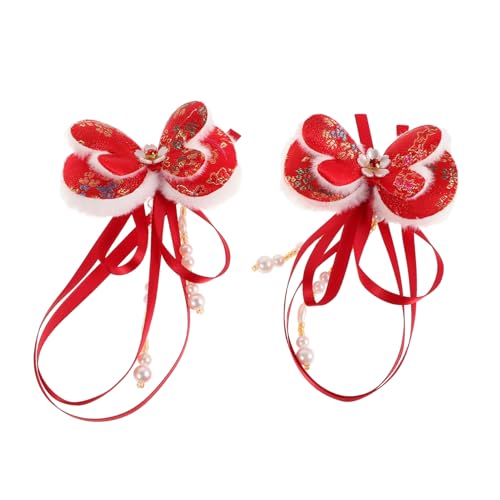 VALICLUD 1paar Chinesischer Stil Schmetterlings-haarclip Für Mädchen Handgefertigtes Haaraccessoire Im -stil Für Neujahrsfest Und Besondere Anlässe von VALICLUD