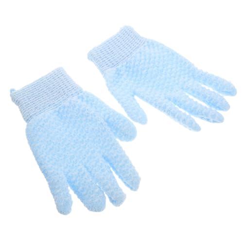 VALICLUD 1 Paar Handschuhe Schrubben Luffa-handschuhe Peeling Für Den Körper Peelinghandschuhe Für Die Dusche Peeling-handschuh Peeling-luffa Mit Handtuch Badehandschuhe Himmelblau Nylon von VALICLUD
