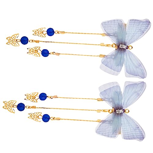 VALICLUD 1 Paar Hanfu-Schmetterlings-Kopfschmuck Metallische Haarspangen ästhetischer Haarschmuck Haarklammer Tiara dekorative Haarnadel Haarspangen im chinesischen Stil Mode Kopfbedeckung von VALICLUD