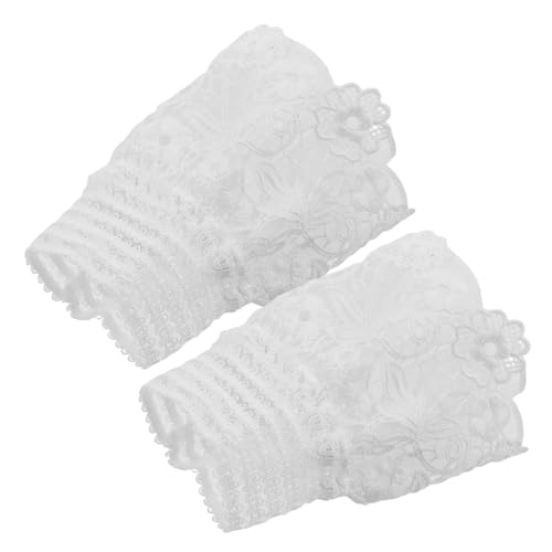 VALICLUD Kurze Armmanschetten Aus Floraler Spitze Weiße Brautärmel Für Damen Dekorativ Elastisch Vielseitig Für Kleid Und Hemd Abnehmbar Geblümt von VALICLUD
