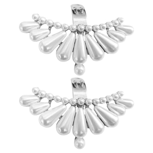 VALICLUD 1 Paar Hochzeitsperlen-Schuhclips Abnehmbare Perlenschuhe Schnalle Schuhe Schmuck Charms Brautschuhe Dekorationen High Heels Accessoires für Frauen Und Mädchen Silber von VALICLUD