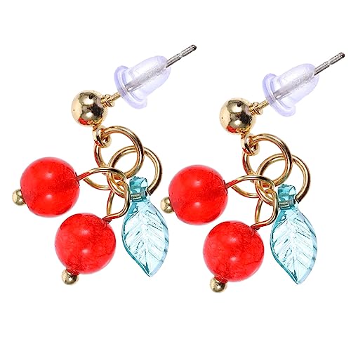 VALICLUD 1 Paar Kirsche Ohrringe Gold Reifen Perlen Bogen Kronleuchter-Ohrringe für Frauen cutermesserser ohrringe vintage faszinater valentine day Ohr Zubehör Ohrstollen silberne Nadel rot VALICLUD 1 Paar Kirsche Ohrringe Gold Reifen Perlen Bogen Kronleuchter-Ohrringe für Frauen cutermesserser ohrringe vintage faszinater valentine day Ohr Zubehör Ohrstollen silberne Nadel rot von VALICLUD