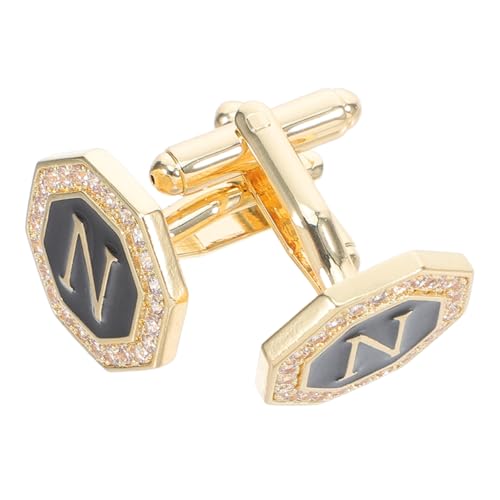 VALICLUD Herren-manschettenknöpfe Mit Strasssteinen Buchstabendesign Für Business Und Party Accessoires Für Anzüge Stilvolle Verzierung Für Hemden von VALICLUD