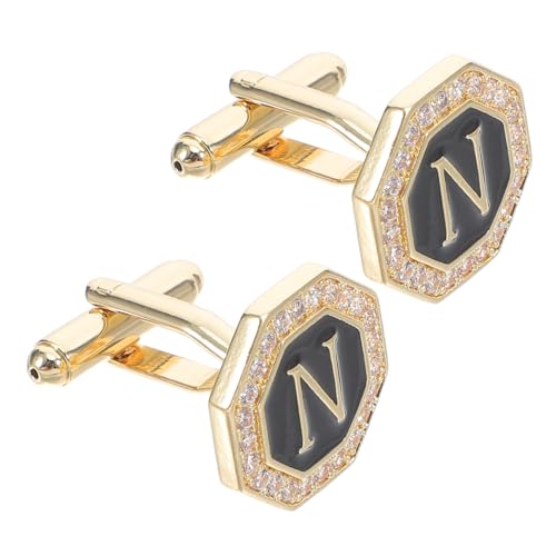 VALICLUD 1 Paar Kreative Englische Buchstaben Designs für Anzüge Manschettenknöpfe für Hochzeiten Geschäftliche Anlässe und Freizeitveranstaltungen von VALICLUD