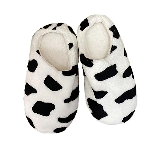 VALICLUD Hausschuhe Mit Cartoon-kuh-muster Warme Hausschuhe Für Damen Rutschfeste Sohle Zum Tragen Im Haus Oder Hotel Aus Hochwertigem Material Gefertigt Für Herbst Und Winter von VALICLUD