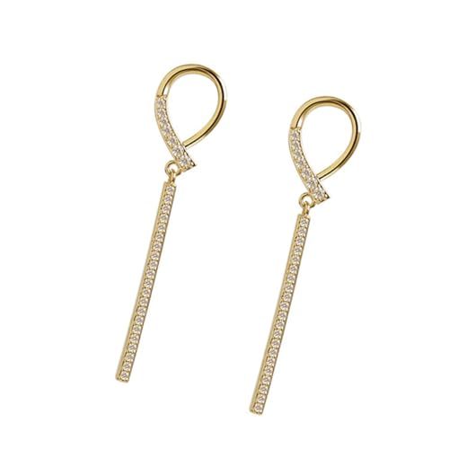 VALICLUD 1 Paar Langer Ohrring Strass-ohrring Ohrringe Ohr Zubehör Damenschmuck Ohrhänger Ohrstecker Mit Strasseinlage Mit Strass Besetzte Ohrtropfen Golden von VALICLUD