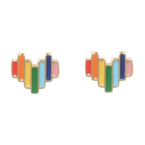 VALICLUD 1 Paar Liebesohrringe Goldene Ohrstecker Farbiges Statement Für Glitzernde Regenbogen Damen Schillernde Form Kleine Modische Ohrringe Ohrschmuck Ohrring Ohrschmuck Golden von VALICLUD