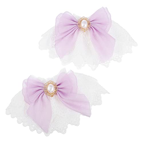 VALICLUD Doppellagige Spitzen-handgelenkmanschette Mit Bowknot-handgelenkband Lolita-kleid- -accessoire Für Hochzeit Und Besondere Anlässe von VALICLUD