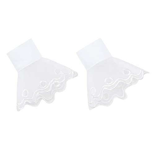 VALICLUD 1paar Abnehmbare Chiffon Manschetten Mit Spitzenverzierung Elegante Handgelenk-accessoires Für Hochzeiten Partys Und Stilvolle Outfits Leicht Kombinierbar Mit Blusen Und Kleidern von VALICLUD