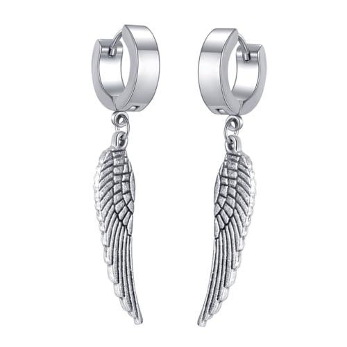 VALICLUD 1 Paar Ohrringe Coole Ohrringe Ohrzubehör Baumelnde Flügel Personalisierte Tropfen Engelsflügel Ohrstecker Ohrschmuck Silberlegierung von VALICLUD