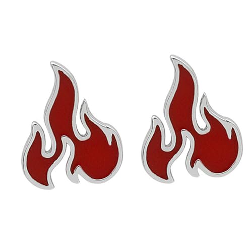 VALICLUD 1 Paar Ohrschmuck Flammen-Ohrringe rote Ohrstecker durchbohrte Ohrstecker rote Emaille-Ohrringe silberne Ohrentropfen Frauen baumeln Ohr baumeln VALICLUD 1 Paar Ohrschmuck Flammen-Ohrringe rote Ohrstecker durchbohrte Ohrstecker rote Emaille-Ohrringe silberne Ohrentropfen Frauen baumeln Ohr baumeln von VALICLUD