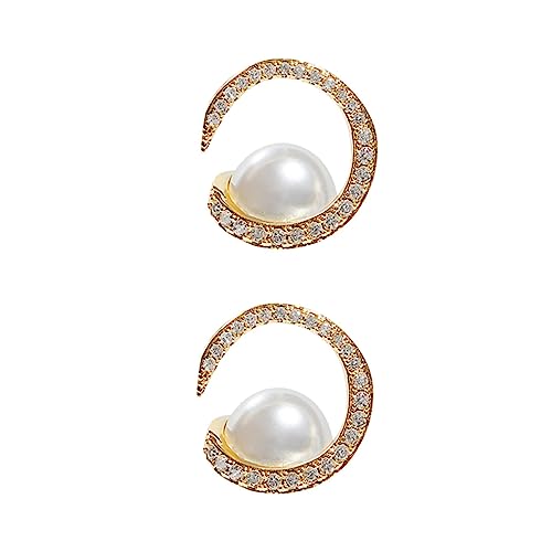 VALICLUD 1 Paar Perlenohrringe Läuten Sterling Rein Silberohrringe Modische Ohrstecker Ohrschmuck Stilvolle Weibliche Ohrringe Dame Ohr Zubehör Strasssteine Golden VALICLUD 1 Paar Perlenohrringe Läuten Sterling Rein Silberohrringe Modische Ohrstecker Ohrschmuck Stilvolle Weibliche Ohrringe Dame Ohr Zubehör Strasssteine Golden von VALICLUD