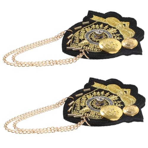 VALICLUD 1paar Vintage Schulterepauletten Mit Kette Elegante Quasten Schulterklappen Für Damen Und Herren Schmuckstück Für Anzüge Und Besondere Anlässe Retro Design von VALICLUD