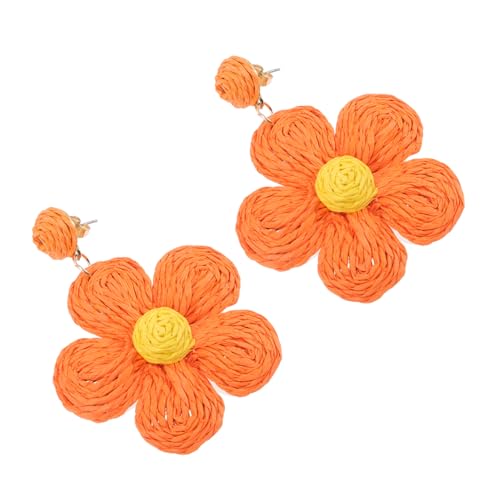 VALICLUD 1 Paar Raffia Gewebte Ohrringe für Frauen Designs Handgefertigter Schmuck für Sommer Strand Partys Besondere Anlässe Trendige Accessoires von VALICLUD