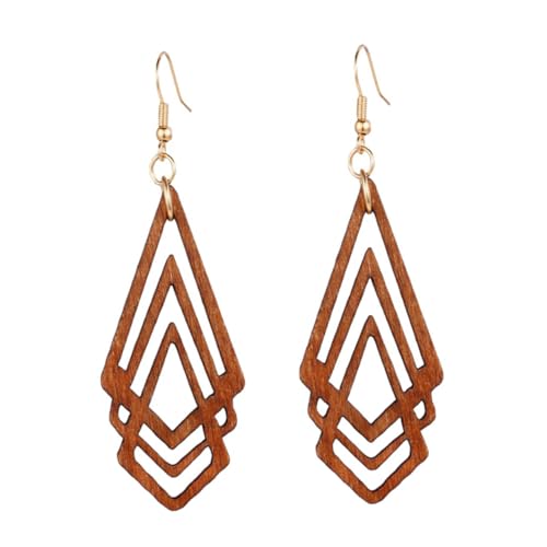 VALICLUD 1 Paar Rhombusholzohrringe Ohrschmuck hölzerner Ohrstecker ausgehöhlter Ohrstecker Ohr baumeln Raute Ohrring Coffee VALICLUD 1 Paar Rhombusholzohrringe Ohrschmuck hölzerner Ohrstecker ausgehöhlter Ohrstecker Ohr baumeln Raute Ohrring Coffee von VALICLUD