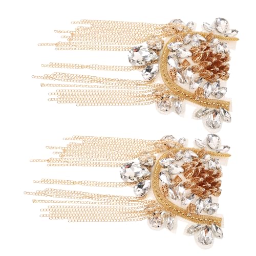 VALICLUD 1paar Vintage Schulterepaulette Mit Quasten Und Dekorativen Ketten Für Kostüme Blazer Und Besondere Anlässe Glänzende Für Einen Auffälligen Look von VALICLUD