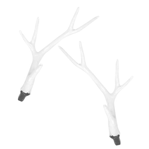 VALICLUD 1 Paar Simulation Kunststoff Hirschgeweih Cosplay Stirnband Zubehör 25cm Weiß Geweih Kopfstück Für Haar Hoops von VALICLUD