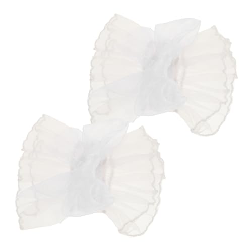 VALICLUD 1 Paar Spitzenärmel Gefälschte Handgelenksmanschetten Elastisches Armband Armmanschetten Gerüscht Spitzenmanschetten Kurze Manschette Lolita-spitzenhandschuhe Ärmel Aus Spitze Weiß von VALICLUD