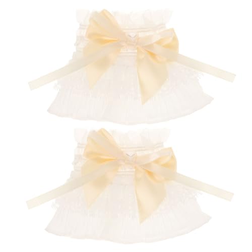 VALICLUD 1 Paar Spitzenärmel Handgelenkbandagen Winterhandschuhe Mit Nieten Am Arm UV Handschuhe Handgelenkmanschetten Riemen Fischnetz Ziermanschette Klobige Goldene Armbänder Für Frauen von VALICLUD