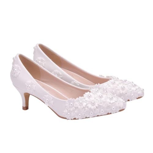 VALICLUD 1 Paar Spitzenblumen-Hochzeitsschuhe Abendschuhe Für Damen Brautschuhe Für Die Hochzeit Hochzeitskleid Hochzeitsschuhe Für Die Braut Spitzenblumenschuhe Weiß Kunstleder VALICLUD 1 Paar Spitzenblumen-Hochzeitsschuhe Abendschuhe Für Damen Brautschuhe Für Die Hochzeit Hochzeitskleid Hochzeitsschuhe Für Die Braut Spitzenblumenschuhe Weiß Kunstleder von VALICLUD