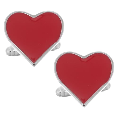 VALICLUD Manschettenknöpfe Mit Herzmotiv Rot Für Smoking Formelle Anlässe Geschäftskleidung Hochzeitsfeier-accessoires Valentinstag- von VALICLUD