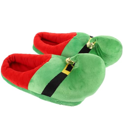 VALICLUD 1 Paar Warme Hausschuhe Fuzzy Slip Auf Clog House Schuhe Weihnachtshaus Schuhe Indoor-heimschuhe Santa Hausschuhe Santa Weihnachtsschuhe Hässliche Kind Baumwollschuhe Erwachsener von VALICLUD