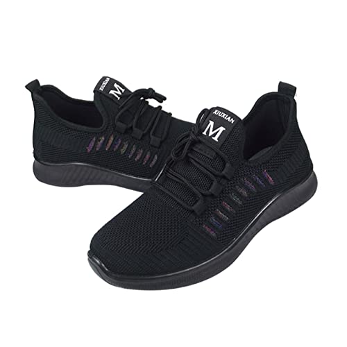 VALICLUD 1 Paar Weibliche Schuhe für fliegendes Netz bequem Damenschuhe Kletterschuhe Damen Wanderschuhe Damen Outdoor-Sportschuhe lässige Mesh-Schuhe Sport-Sneaker Schwarz von VALICLUD