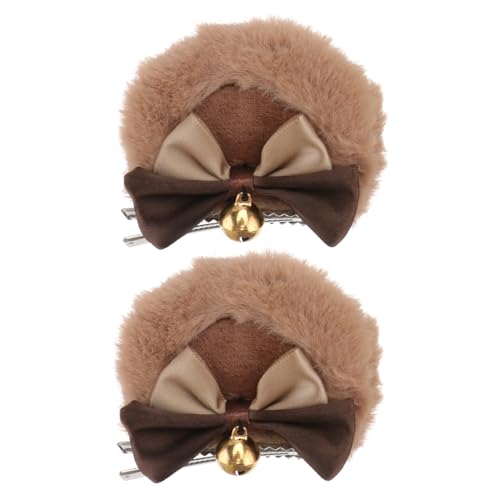 VALICLUD Bärenohr Haarspange Aus Plüsch Mit Doppelschleife Kopfschmuck Party-haar-accessoire Dekorative Haarnadel Für Mädchen Frauen Damen von VALICLUD