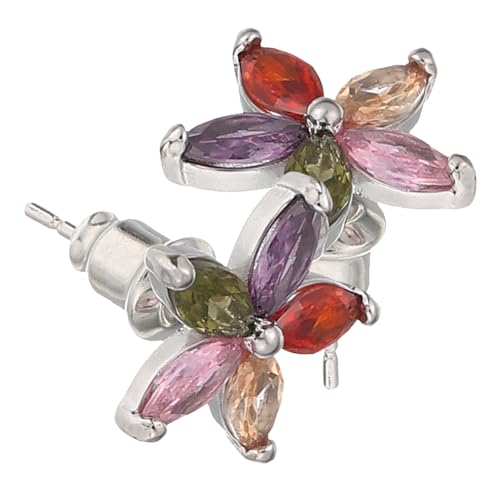 VALICLUD 1 Paar funkelnde Blumenohrringe: Trendige und modische Blumenohrstecker – funkelnder Blumenschmuck für und gesellschaftliche Anlässe von VALICLUD