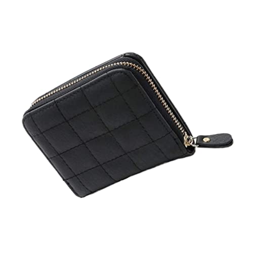 VALICLUD 1stück Mini Geldbörse Für Damen Besticktes Pu Material Kleiner Kartenhalter Für Studenten Schwarz Praktische Münztasche Und Kartenetui Für Reisen Oder Alltag von VALICLUD