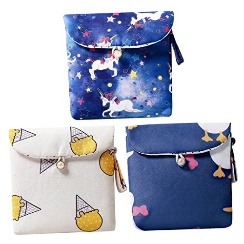 VALICLUD 1satz Große Kapazität Damen Hygieneartikel Tasche Mit Einhorn Ente Und Eiscreme Muster Tampon Und Münzbeutel Für Unterwegs Für Handtasche von VALICLUD