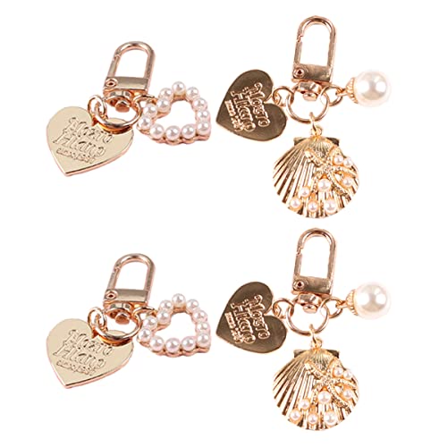 VALICLUD Schlüsselanhänger Herz Muschel Tasche Set 4tlg Schlüsselanhänger Modeschmuck von VALICLUD