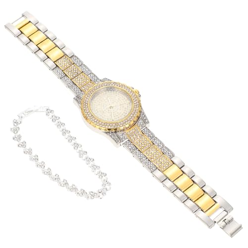 VALICLUD 1satz Damen-Armbanduhr Und Armband Mit Vollem Strassbesatz Uhr Für Elegant Und Leicht Für Besondere Anlässe Und Alltag von VALICLUD