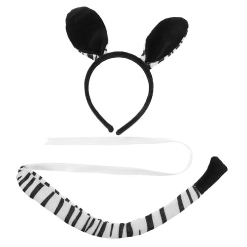 VALICLUD Zebraohren Und Schwanzset Mit Zebraohr-stirnband Und Zebra- Für Tierkostüm Und Cosplay Für Partys Und Bühnenauftritte von VALICLUD
